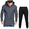 Survêtements pour hommes Hommes Hommes Survêtement À Manches Longues Fermeture À Glissière Imprimer Tenue De Sport Sweat-Shirt Pantalon Ensembles Hommes Costume Noir 36s Style