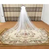 Brudslöjor Fysiska eleganta bröllopslöjor 3 meter långa mjuka brudslöjor med Comb White 1 lager elfenbensfärg brud