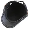 Bérets Mode PU cuir casquettes coupe-vent homme béret bandeau chapeau printemps casquette plate Casquette chaude sangle latérale Boina MasculinaBérets Wend22