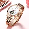 Zegarwki na rękę luksusową modę Watch Japonia Ruch mechaniczny Super Luminous Moon Faza Wodoodporne zegarki dla LADI9656632