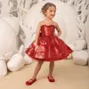 2022 Red Lace Flower Girls Dresses para casamentos Jeia pesco