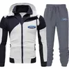 2021 nouvelle marque FORD voiture hommes vêtements de sport ensembles Jogging survêtement 2 pièces ensembles sweats à capuche + pantalon hommes ensemble costume pull G1217