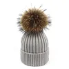 Caluriri beanie cap best verkopen heldere zijden breierding real fur ball herfst winter warme dame hoed wollen pet dikke winter beanie hoed j220722