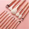 Ensemble de pinceaux à outils de maquillage Maquillage 15 pièces de fond de teint en poils de chèvre naturel rose maquillage ombre à paupières rouge 220423