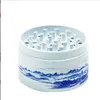 Broyeurs en porcelaine bleu et blanc Accessoires pour fumeurs 4 couches de broyeurs en alliage de zinc Diamètre 55 mm Hauteur 38 mm GR399