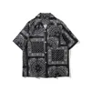 Bandana Shirt Mannen Streetwear Paisley s Hip Hop Casual Korte Mouw Strand Mannelijke Kleding Harajuku Zomer 220321