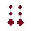 Nacre Fleurs Charmes 3 Trèfles Dangle Lustre Boucles D'oreilles Bijoux Femmes Dames Élément Végétal, Cadeau De Fête Des Mères De Qualité Supérieure