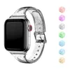 Alça de relógio de glitter transparente para a banda de relógio da Apple 41mm 40mm 38mm 45mm 44mm 42mm geléia relógio de geléia iwatch série 7 6 5 4 3 Pulseira Loop Wristband Acessórios inteligentes