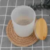 6oz short straight glass tumbler sublimation Candle Holder candle cup with bamboo lid clear frosted fragrance candle cups mini glasses tumblers for heat transfer