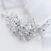 Brilhante nupcial headwear pentes de cabelo headpieces prata strass noivas cabeleireiro festa baile acessórios para o cabelo jóias casamento fa4392592