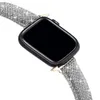 Ladies Flash Diamond Кожаный ремешок для Apple Watch 45 мм 41 мм 44 мм 42 мм 40 мм 38 -мм полосы браслета iWatch Serise 7 SE 6 5 4 3 Аксуары для ссылки на сторону.