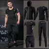 Sıkıştırma spor giyim takım elbise futbol basketbol bisiklet fitness spor sıkı sweatshirt giyim seti açık kapüşonlu w220418