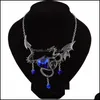 Pendentif Colliers Pendentifs Bijoux Mode En Forme De Coeur Alliage De Pierres Précieuses Gothique Punk Cracheur De Feu Dragon Collier Drop Delivery 2021 Rnqh9