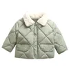 Winter New Children Cartoon Hoodie With Plush And Thickened Down Quilted Jacket Short Boys And Girls Cotton Quilted Jacket J220718