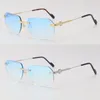 Latest Fashion Men Sunglasses Sunshade glasses 0271S Head Composite Metal Rimless Optical Frame Classic Rectangle Square 18K Gold Luxury Sun Glasses for women