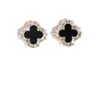 New trendy light luxury and exquisite Charm fashion allmatch S925 silver needle fourleaf clover earrings AB8324318969