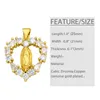 Pendant Necklaces Cubic Zirconia Stone Virgin Mary Charms For Jewelry Making Gold Plated Spiritual Products Pdta327Pendant