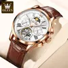 Relojes de pulsera Reloj de pulsera de moda para hombres Reloj mecánico automático Esqueleto a prueba de agua Ahueca hacia fuera los relojes masculinos Reloj Hombre Relojes de pulsera