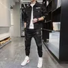 Uomo Primavera Autunno Casual Set a due pezzi Giacca e pantaloni Moda uomo Felpa stile coreano Streetwear Tuta sportiva 220815