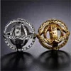 Anel astronômico de ouro para mulheres Ringos de humor de bola Ringas criativas Complexo rotativo letra cósmica Ring de dedão Men Jewelry Gifts GC1219
