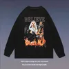 TKPA Dark Funeral Gothic Style Personaliserad Flame Tryckt tr￶ja Herr- och Women's Street Hip Hop Long Sleeve T-shirt Trend