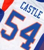 Mit Mens Blue Mountain State Movie Jersey 54 Kevin Thad CASTLE 7 Alex MORAN All Stitched Football Jerseys vintage White Blue