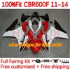 OEM Body Kit för Honda CBR 600 F 600F C CBR600 F F4I 11-14 Years Bodywork 139no.13 CBR600F 11 12 13 14 CBR600F4I 2011 2012 2013 2014 Injektion Mögelmässor Lättröd