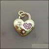 Pendant Necklaces Pendants Jewelry 5Pcs Gold Sier Plated Heart Lock Love Word Hollow Round English Let Dw6