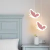 Pendant Lamps Modern Heart-shaped / Butterfly Flower Led Chandelier Manicure Shop Cafe Bar Restaurant Girl Bedroom Bedside LightsPendant