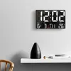 Duvar Saatleri LED Dijital Saat Sıcaklık Tarihi ve Günlük Ekran Elektronik Ev Oturma Odası Dekorasyonu için Uzaktan Kumanda ile
