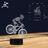 야간 조명 빈티지 스켈레톤 두개골 타기 산악 자전거 3D 세분화 램프 사이클리스트 자전거 스포츠 테이블 라이트 홈 디코 노 라이트