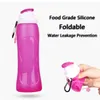 17oz Outdoor Sport Water Flasche Lebensmittelqualität Silikon -Becher -Reise zusammenklappbarer tragbarer Wasserkessel faltbare Wasserflaschen Custom Gift Cup DBC F060210