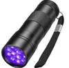 Gratis DHL, 395-400NM Ultra Violet UV Light Flashlights Mini Portable 12 LED Purple Blacklight Flashlight Torch Scorpion Detector Finder Black Light (UV-12)