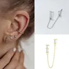 Stud Pendientes de cadena chapados en oro y plata Circonia cúbica de lujo Moda coreana Halloween para mujeres Accesorios al por mayorStud Odet22 Farl22