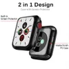 360 Full Body Hard Watch Cases Screen Tempered Glass PC bumper Case for Apple Watch Series 1 2 3 4 5 6 7 SE iWatch 45mm 41mm 44mm 40mm 42mm 38mm Protection Cover