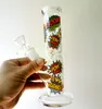 Mooie patronen 8 inch mini glas water bong waterpijp dikke olie dab rigs rokende pijpen