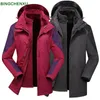 Jackets masculinos Mens Winter Outdoor Stormsuit casal três em um coral Velvet High Quality Coat Mountain Jacketsmen's