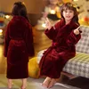 Mudipanda Winter Kids Sleepwear Robe Flannel暖かい子供用バスローブ女の子2〜14歳のティーンエイジャーパジャマLJ201216
