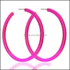 Charm Earrings Jewelry Large Acrylic C Hoop Orcent For Women Hyperbole Summer Party Night Club Pub Drop Delivery 2021 Plfhm