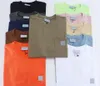 Men's T Shirts womens embroidery Short-Sleeve Crewneck Cotton T-Shirt with Pocket 14 colors