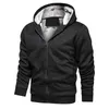 Men039s hoodies tröjor fleece hoodie jacka män huva päls fodrad kappa sport bär hösten vinter varm fast färg casual 4868486