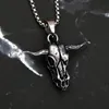 Pendentif Colliers Gothique Vintage Tête De Taureau Pour Hommes Unique En Acier Inoxydable Crâne Animal Collier Punk Hip Hop Mode Bijoux CadeauPendentif