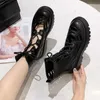 Fashion-mazefeng ماركة الصيف المرأة منصة الكاحل الجوارب الدانتيل يصل خنجر الجوف خارج الأسود والأبيض مثير سيدة الأحذية حجم 5-7