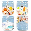 Happyflute Fashion Style Baby Nappy 4pcsset Diaper Cover WaterproofReusable Cloth Diaper 220720