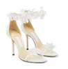 Maisel Sandals Shoes Crystal Pearl Embellment Women Sacora Elegant Evening Sandals Wedding Dress Pumps Luxury Brands Lady High Heels med Box EU35-43