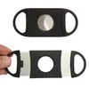 Plastic Stainless Steel Cigar Cutter Pocket Small Double Blades Scissors Black Tobacco Knife Smoking Accessories Tool SN4936