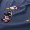 Gordijn gordijnen cartoon astronaut black-out gordijnen voor slaapkamer kinderen buitenruimte Galaxy planeet raket kwekerij venster