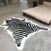 Dywany faux furt skórzany wzór zebra dywan nisclip pokoju 110x75cm dla zwierząt dywan do domu