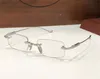 Nowy projekt mody optyczny okulary soffffffffers ii bez obrzeżnej ramy kwadratowe soczewki Retro prosty styl biznesowy z pudełkiem może robić soczewki na receptę