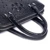 Aktentaschen Herren Handtasche Leder Alligator Muster Kopfschicht Rindsleder Dokument Business Doppelschicht Reißverschluss Hochleistungs-Computertasche